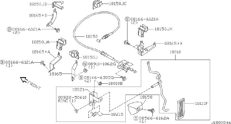 INFINITI QX4 Wire Accelerator - 18201-0W000 | INFINITI, Oxnard CA